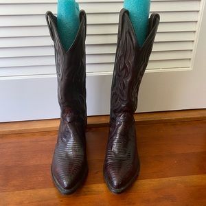 Vintage Teju Lizard Leather Cowboy Boots